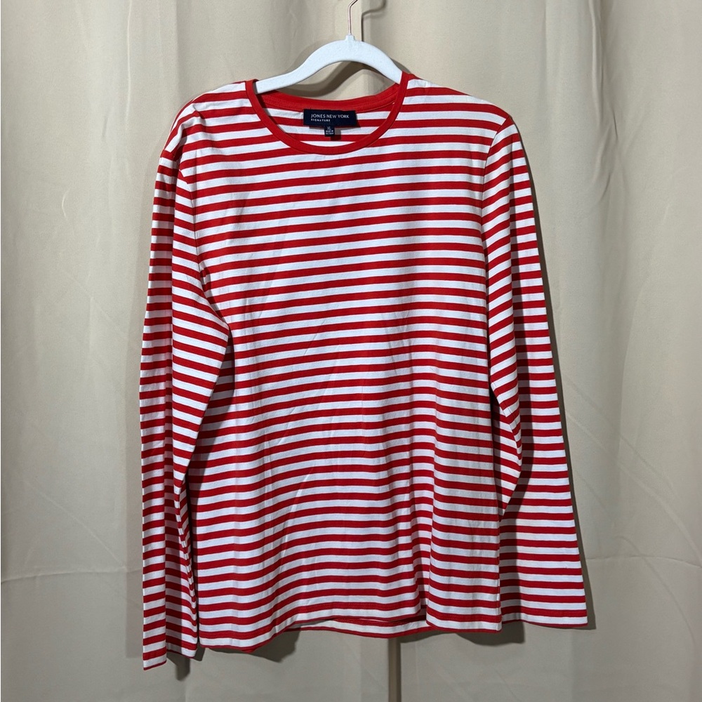 ✂️NWT Jones New York Striped Cotton Top